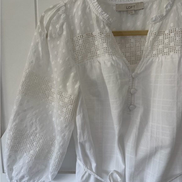 Loft White Boho Eyelet Cotton Dress - Picture 2 of 7
